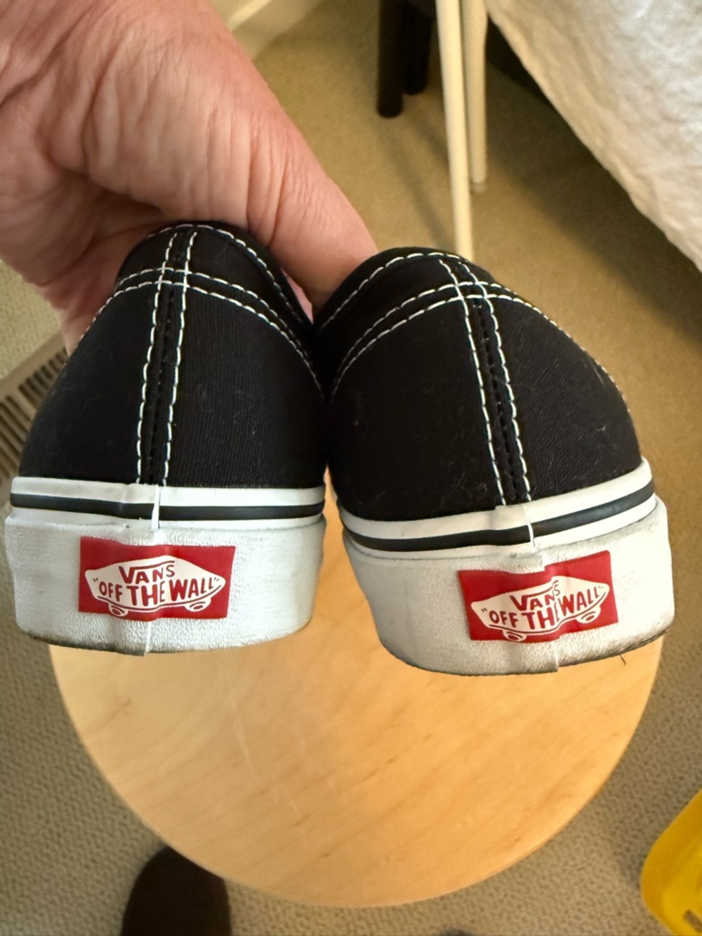 Vans Black and White Canvas Low-Top Sneakers - Picture 2 of 6